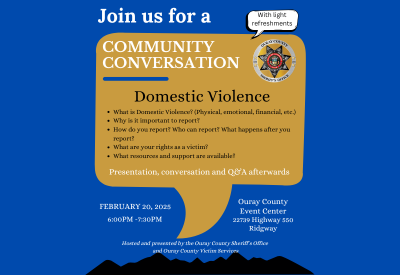 Domestic Violence Community Discussion Feb 20 at Event Center 6pm-7:30pm