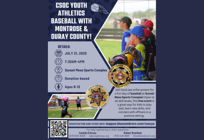 Graphic: Sheriff's Office Youth Baseball Camp 