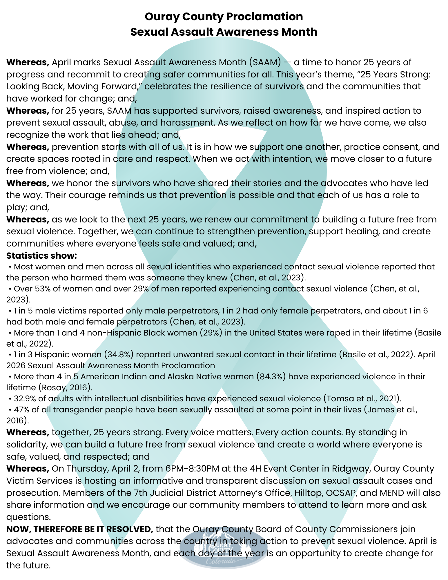 Sex Assault Awareness Month Proclamation